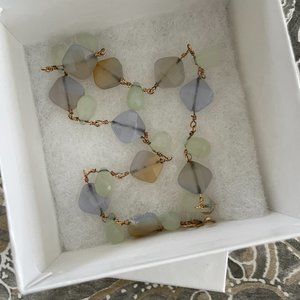 Handmade Beaded Necklace on Gold Chain